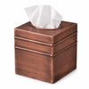 Monarch Abode Tissue Box Cover Square – Handcrafted Border Embossed Antique Copper Metal Tissue Holder Box for Bathroom Accessory, Aesthetic Decorative Facial Napkin Cube for Modern Home Decor