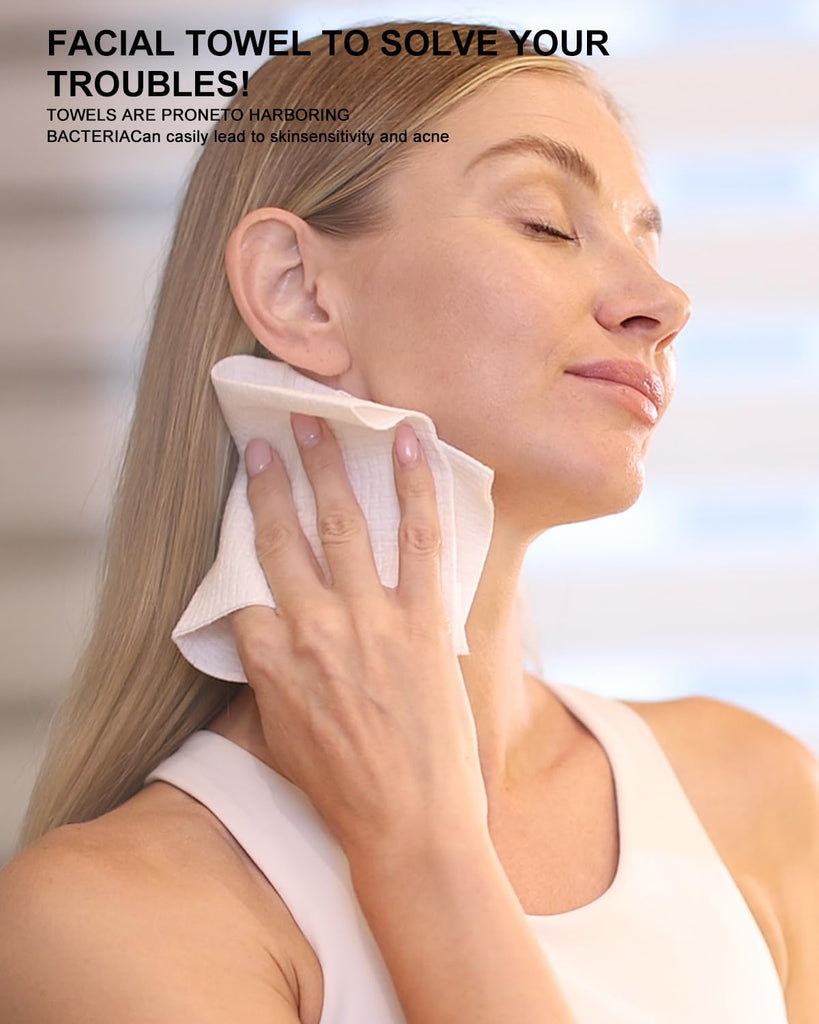 LUXU Face Towels,Ultra‑Soft Facial Towels,Extra Thick Disposable Face Towel