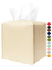 Tissue Box Cover Tissue Holder – Square Leather Tissue Box Holder with Bottom Belt [JESMINI, Beige] Modern PU Leather Tissues Cube Box Cover for Bathroom Countertop/Night Stands/Office