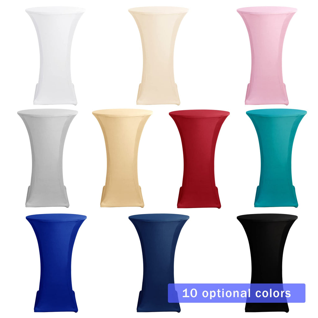 Spandex Black Cocktail Table Covers for 30-32 Inch High Top Pub 2 Pack