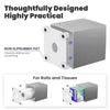 Square Tissue Box Cover with 2 Pcs Clear Qtip Holder Dispenser, Sliver