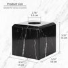 Natural Marble Square Tissue Box Cover ,Stone Modern Decorative Sturdy Napkin Box Holder Case,Facial Paper Organizer for Bathroom Vanity Toilet Countertop,Kitchen (1, Black Marquina, 5.71*5.71*5.51)
