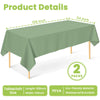 Mulbozy 2 Pcs Sage Green Plastic Table Cloth Disposable, 54 ×108 Inches