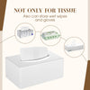 Y-in Hand Tissue Box Cover, Rectangular Facial Tissue Holder with Bottom, Decorative Storage Box for Bathroom Vanity, Countertops, Dressers, Night Stand, Car, RV, Parlors and Offices - White