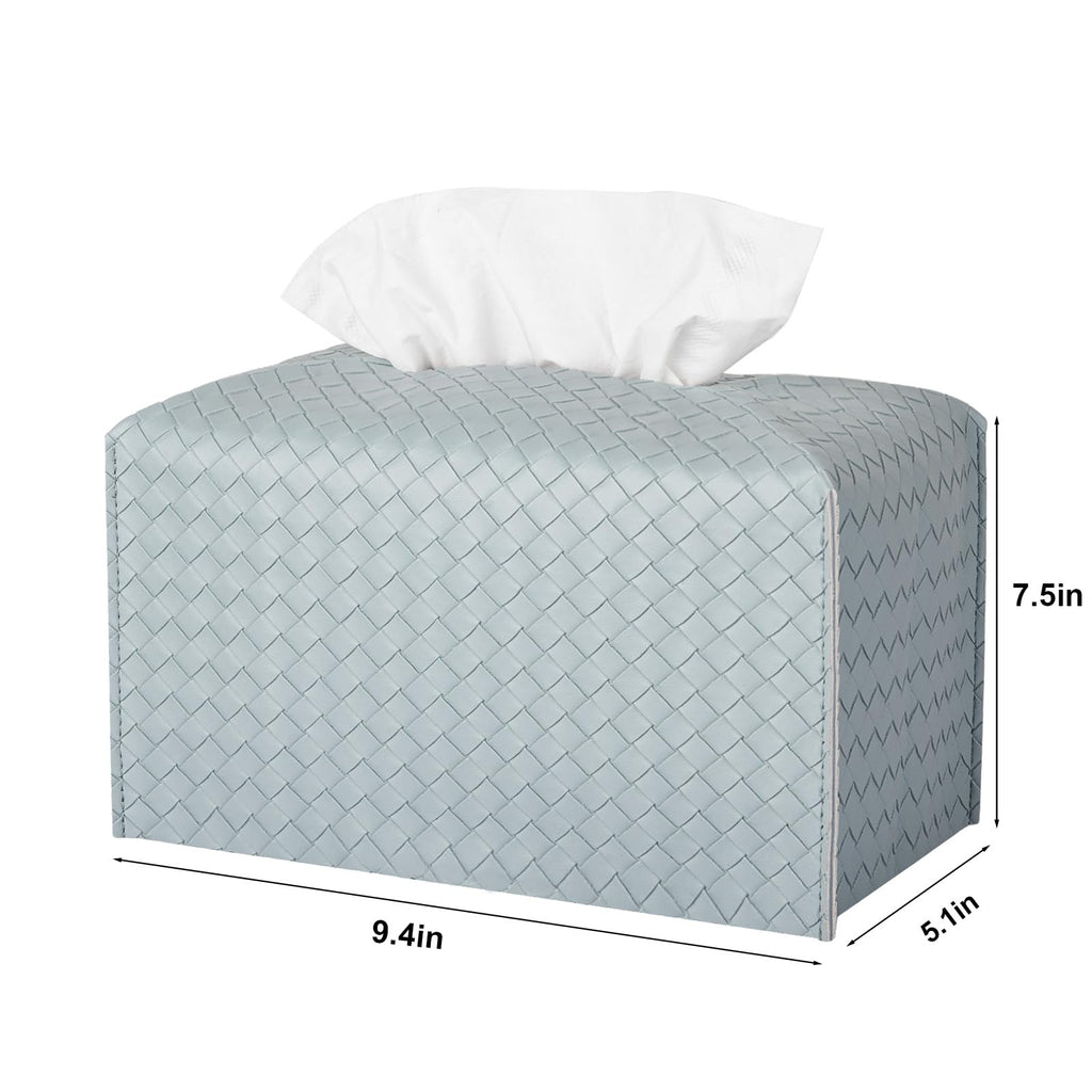 Tissue Box Cover Rectangle Leather Facial Paper Holder, PowderBlue