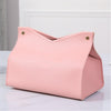 Aguoqwen 1PCS PU Leather Tissue Box Cover, Rectangle Facial Paper Organizer Dispenser, Modern Tissue Case Holder for Vanity Countertop Nightstands Living Room Office Desk Car (Pink)