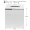 Estella White Square Resin Tissue Box Cover with Silver Top
