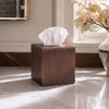 Monarch Abode Tissue Box Cover Square – Handcrafted Ridge Embossed Antique Copper Metal Tissue Holder Box for Bathroom Accessory, Aesthetic Decorative Facial Napkin Cube for Modern Home Decor