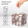 Natural Marble Square Tissue Box Cover ,Stone Modern Decorative Sturdy Napkin Box Holder Case,Facial Paper Organizer for Bathroom Vanity Toilet Countertop,Kitchen (1, Calacatta Viola, 5.71*5.71*5.51)