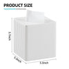 Cretkhp PU Leather Square Tissue Box Cover Tissue Box Holder Cube (Ivory)