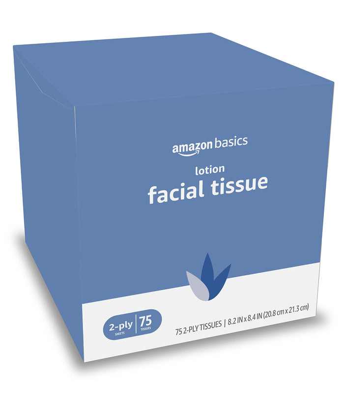 Amazon Basics 2-Ply Ultra Facial Tissue with Lotion, 75 Count