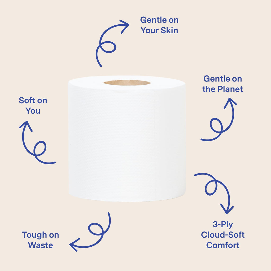 Repurpose 100% Compostable Bamboo Toilet Paper, 60 Rolls, 300 Sheets/Roll