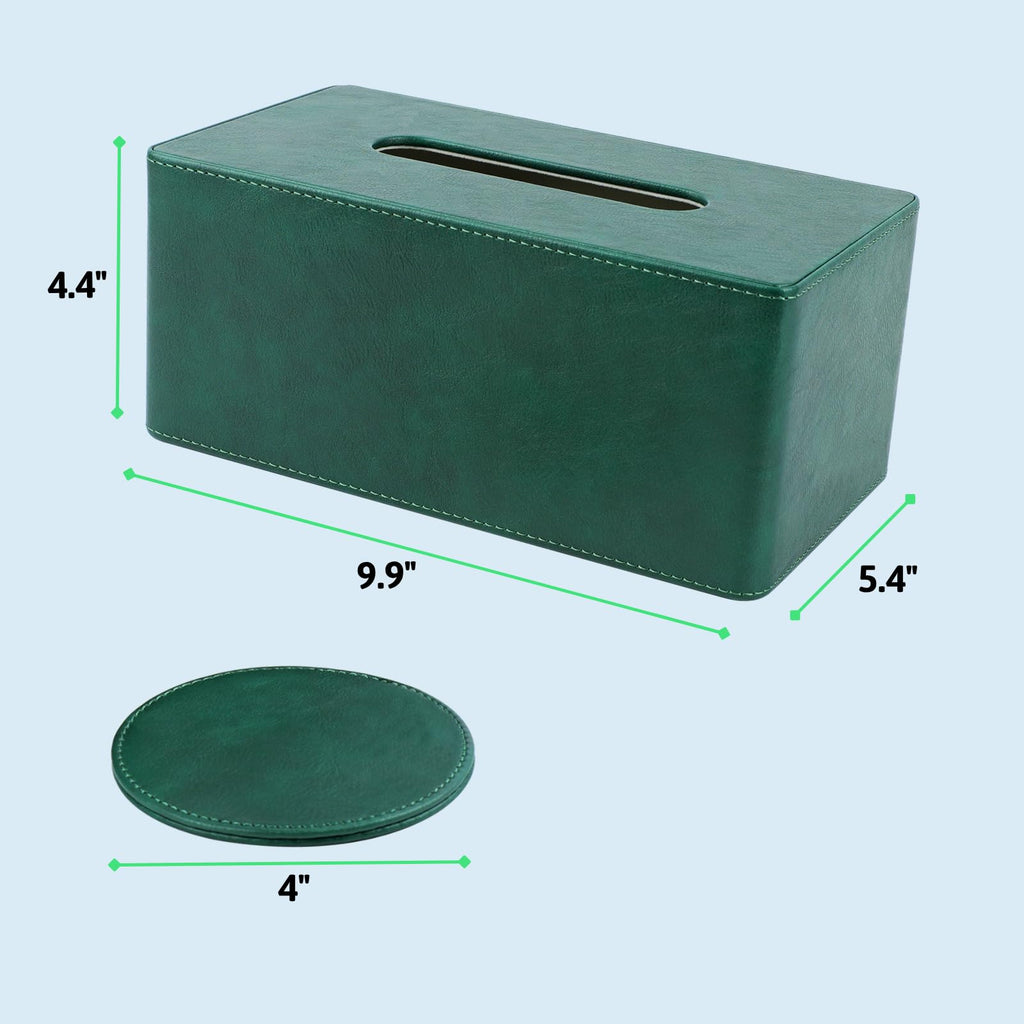 Lorteme Tissue Box Cover Rectangle, Decorative PU Leather Tissue Holder