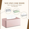 Y-in Hand Tissue Box Cover, Rectangular Facial Tissue Holder with Bottom, Decorative Storage Box for Bathroom Vanity, Toilet Tank, Car, Dressers, Night Stand, Rv, Parlors and Offices - Pink