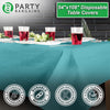 PARTY BARGAINS 5 Disposable Table Covers - 54" X 108" Turquoise Table Cover, 3 Ply Paper & Plastic Tablecloth