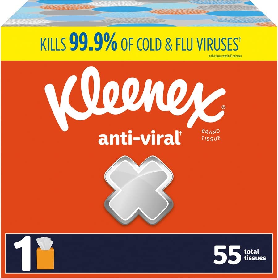 Kleenex Anti-Viral Facial Tissue, 55 Sheets/Bx, 27 Boxes
