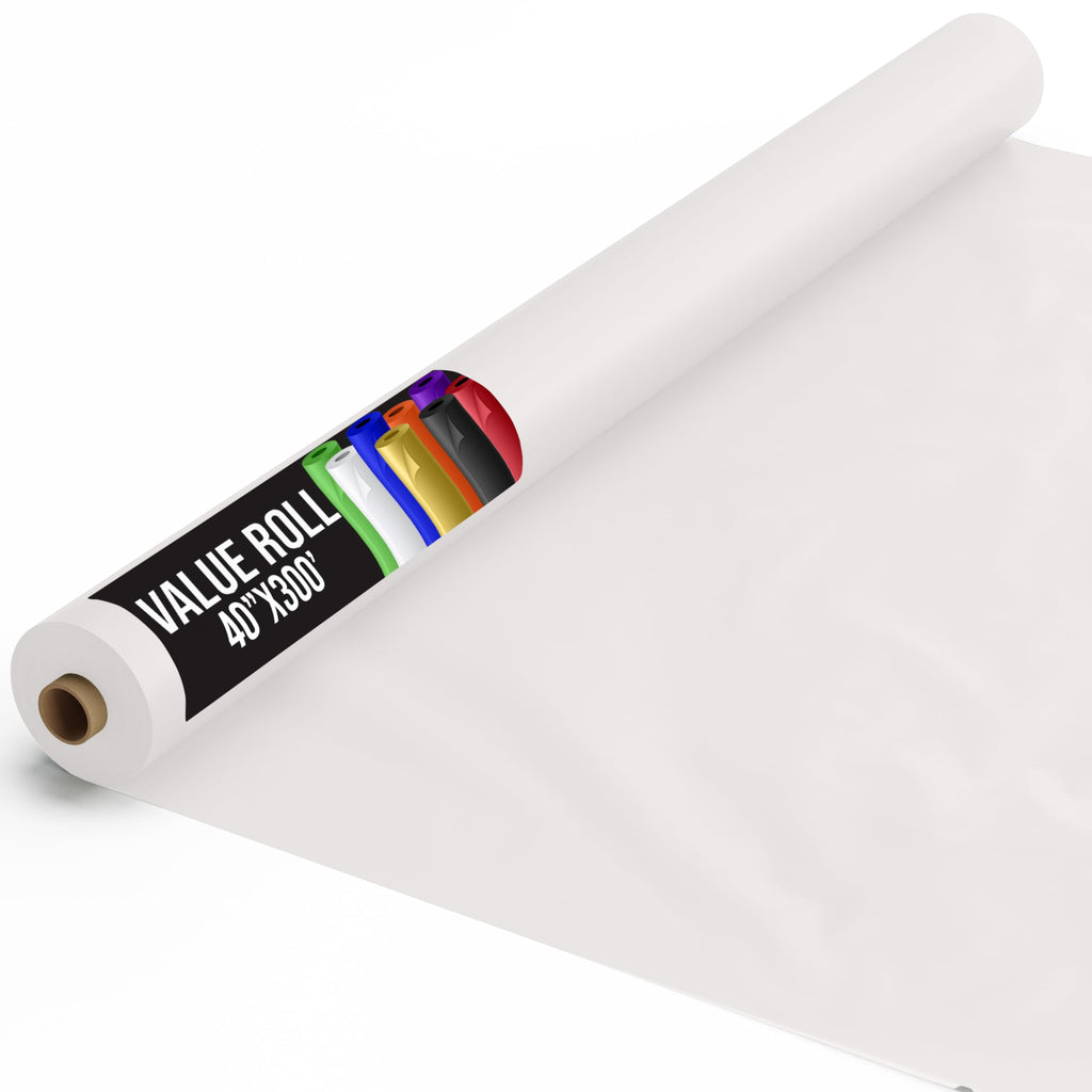 Exquisite Basic White Plastic Table Cover Roll 40" x 300'