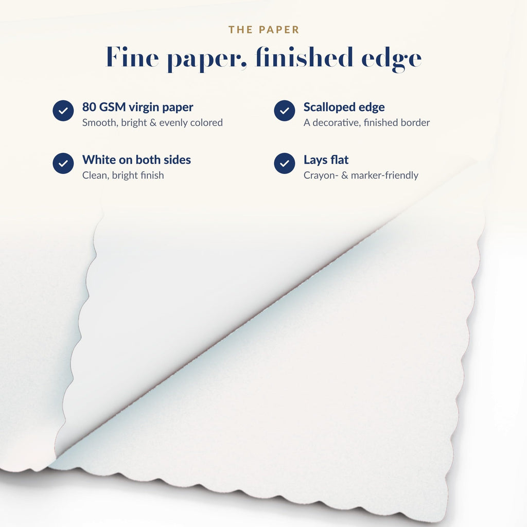 Disposable Paper Placemats, 100 Count, 10 x 14 Inch Scalloped, White