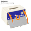PU Leather Tissue Box Holder Rectangle,Facial Tissue Cover with Tray on Top