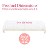 Prestee 12-Pack White and Gold Tablecloth - 54x108 Inch - Disposable Table Covers for Party, Weddings, and Holidays - Waterproof Christmas Tablecloth, Stain-Resistant Plastic Table Cover Set