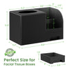 Plastic Square Tissue Box Cover, Multi-Functional Tissue Holder, Black
