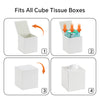 JLAMBOM PU Leather Tissue Box Cover Square Tissue Box Holder (White)