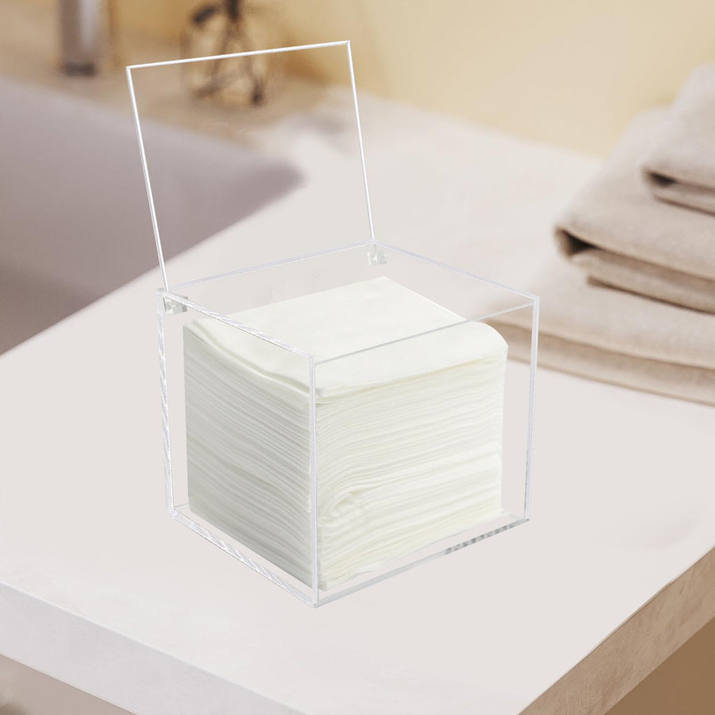 Disposable Face Towel Holder Storage Box Acrylic Facial Towels Container