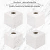 Natural Marble Square Tissue Box Cover,Stone Modern Decorative Sturdy Napkin Box Holder Case,Facial Paper Organizer for Bathroom Vanity Toilet Countertop,Kitchen (1, Jazz White, 5.71 * 5.71 * 5.51)