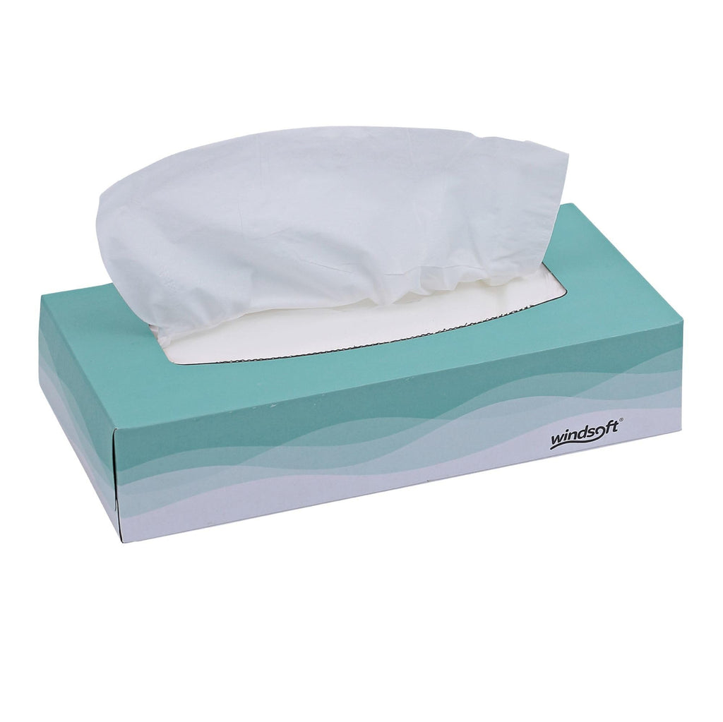 Windsoft 2360 Facial Tissue in Pop-Up Box, Box of 100 (Case of 30 Boxes)