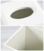 JLAMBOM PU Leather Tissue Box Cover Square Tissue Box Holder (White)