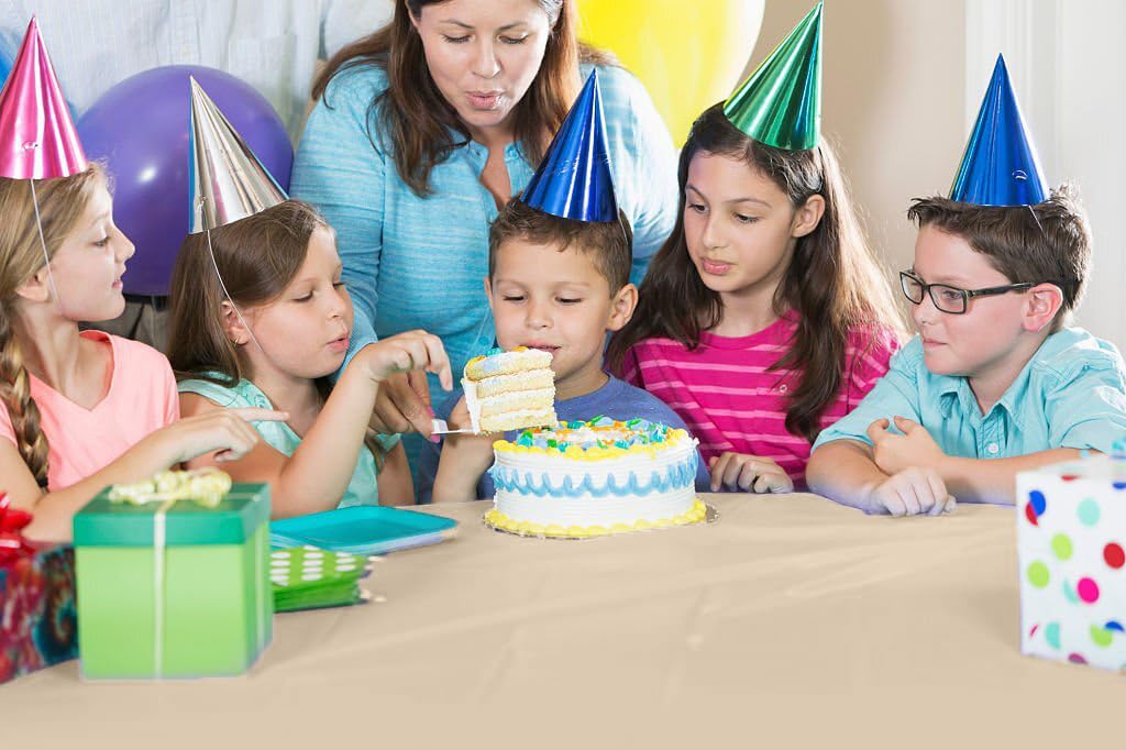 Exquisite Party Solids 54 Inch X 300 Feet Ivory Plastic Table Cover Roll in A Cut - to - Size Box with Convenient Slide Cutter. Cuts Up to 36 Rectangle 8 Feet Plastic Disposable Tablecloths