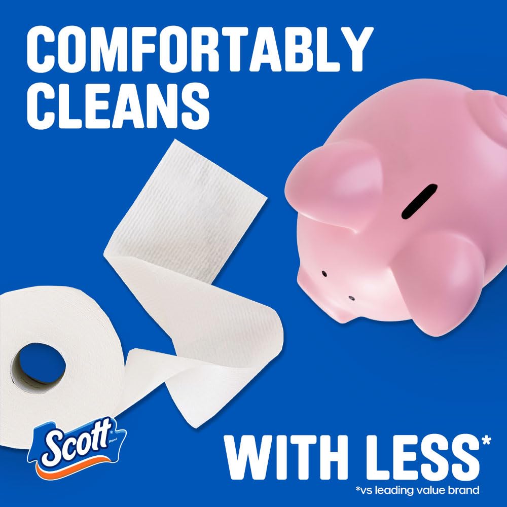 Scott ComfortPlus Toilet Paper, 48 Family Mega Rolls, 352 Sheets per Roll