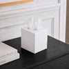 Monarch Abode Tissue Box Cover Square – Hand Hammered White Metal Tissue Holder Box for Bathroom Accessory, Aesthetic Decorative Facial Napkin Cube for Modern Home Decor
