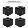 Natural Marble Square Tissue Box Cover ,Stone Modern Decorative Sturdy Napkin Box Holder Case,Facial Paper Organizer for Bathroom Vanity Toilet Countertop,Kitchen (1, Black Marquina, 5.71*5.71*5.51)