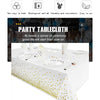 2 Pack White and Gold Tablecloth Disposable Gold Tables Tablecloths for Rectangle 54" x 108" Plastic Tablecloth Party Table Covers for Birthday Thanksgiving Christmas Wedding Outdoor BBQ (White)