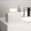 Tissue Box Cover PU Leather Tissue Holder Square Facial Tissue Case Facial Paper Organizer Dispenser for Bathroom, Vanity Countertop, Tabletop, Car, Rectangle, Griege