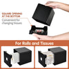 Y-in Hand Tissue Box Cover, Modern Decorative Square Facial Storage Tissue Box Holder, Home Accessories for Bathroom Vanity Countertops, Dressers, Night Stand, Parlors and Office - Matte Black
