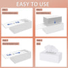 SILUT Matte White Rectangle Acrylic Tissue Box Cover