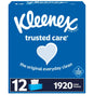 Kleenex Trusted Care 2-ply Facial Tissues, Flat Boxes (160 tissues/box, 12 boxes)