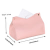 Aguoqwen 1PCS PU Leather Tissue Box Cover, Rectangle Facial Paper Organizer Dispenser, Modern Tissue Case Holder for Vanity Countertop Nightstands Living Room Office Desk Car (Pink)