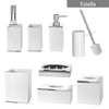 Estella White Square Resin Tissue Box Cover with Silver Top