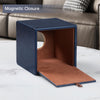 MEIBOOCH Square Tissue Box Cover with Magnetic Closure, Navy Blue