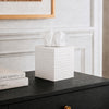 Monarch Abode Tissue Box Cover Square – Hand Hammered White Metal Tissue Holder Box for Bathroom Accessory, Aesthetic Decorative Facial Napkin Cube for Modern Home Decor