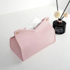 Aguoqwen 1PCS PU Leather Tissue Box Cover, Rectangle Facial Paper Organizer Dispenser, Modern Tissue Case Holder for Vanity Countertop Nightstands Living Room Office Desk Car (Pink)