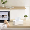 SILUT Shiny White Rectangle Acrylic Tissue Box Cover