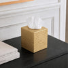 Monarch Abode Tissue Box Cover Square – Hand Hammered Brushed Gold Metal Tissue Holder Box for Bathroom Accessory, Aesthetic Decorative Facial Napkin Cube for Modern Home Decor
