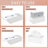 SILUT Shiny White Rectangle Acrylic Tissue Box Cover