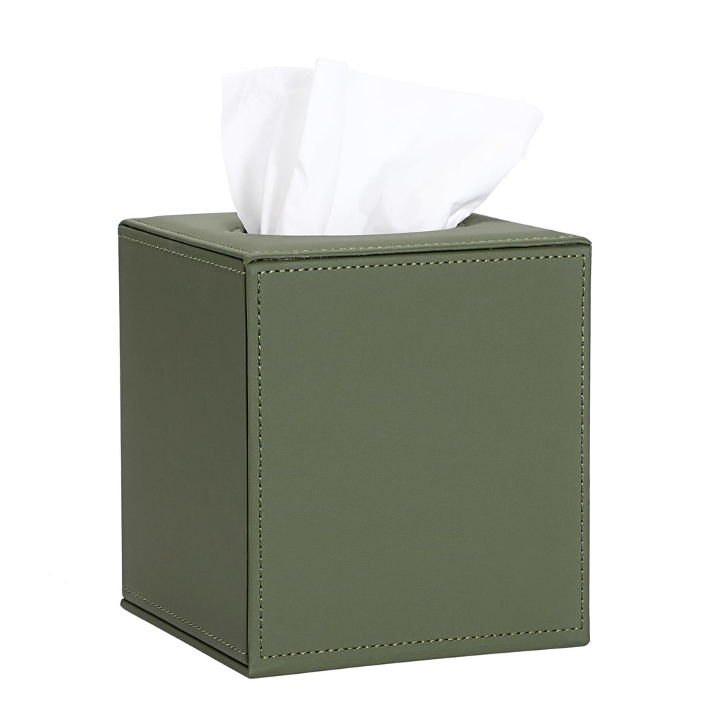 Sumnacon Square Tissue Box Cover with Magnetic Bottom,PU Tissue Box Holder