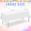 16 Pack White Plastic Tablecloth for Rectangle Tables, Premium Decorative White Disposable Table Cloths for Parties, Bulk Rectangle Party Table Cover for Birthday, Wedding, Anniversary, 54 x 108 Inch