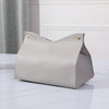 Aguoqwen 1PCS PU Leather Tissue Box Cover, Rectangle Facial Paper Organizer Dispenser, Modern Tissue Case Holder for Vanity Countertop Nightstands Living Room Office Desk Car (Gray)